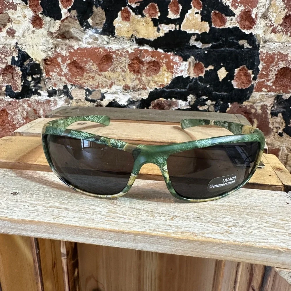 Outdoorsman Camouflage Eyewear UV400 Sport Sunglasses Mens Camo Amber Lens NEW
